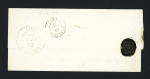 Landévant : cursive "54 Landévant" + T13 "Hennebon (54)" (1844) + décime rural, ind 14. TB
