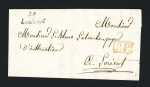 Cursive "54 Landévant" + "PP" encadré rouge (1848), ind 17. TB