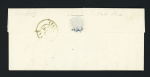 Cursive "54 Landévant" + taxe 1 manuscrite + boite rurale "H" de Belz (1851), ind 14+. TB