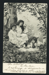 Mohon : n°129 OBL hex à cercle intérieur pointillé "Mohon Morbihan" (1906) répété à côté (type C2 - recette auxiliaire rurale) sur carte postale. TB