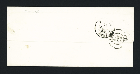 N°4, 25c bleu, OBL grille + T15 "Ploermel (54)" (1850) sur lettre, ind 12. TB