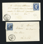5 lettres avec boites rurales dépendant de Ploermel : D (La Chapelle) - D (St André 1859) - G (Royal Val 1859), F (Camponiac 1859) - F (Mohon 1864). TB