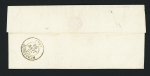 Timbre-taxe n°3, 15c noir, OBL T15 Hennebont (1864) + T22 "Plouay (54)" sur lettre. TB