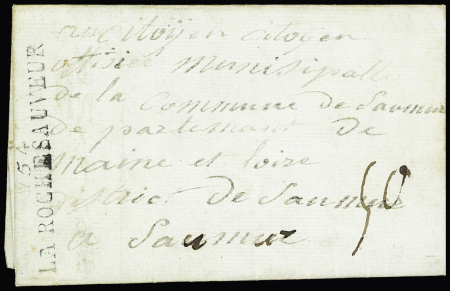 Rare MP de nom révolutionnaire "54 La Roche Sauveur" (An 4), ind 20. TB