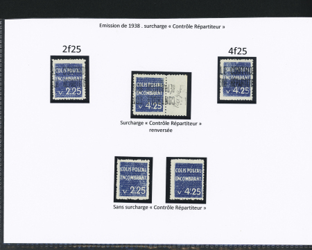 N°39 et 41 Ensemble de 5 timbres dont les 2 sans surch.