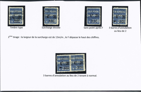 N°43/43A Ensemble de 6 timbres dont sans point après