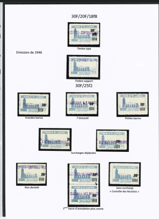 N°186/166 Ensemble de 10 timbres dont 1 N° 186, variétés diverses sur N° 166, N.D.,sans surch. « C des R »
