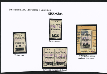 N°78 Ensemble de 3 timbres dont une paire avec surcharge à cheval et 1 fragment