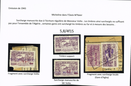 N°105 1 timbre N.,1 fragment surch. Volto, 1 fragment Agha