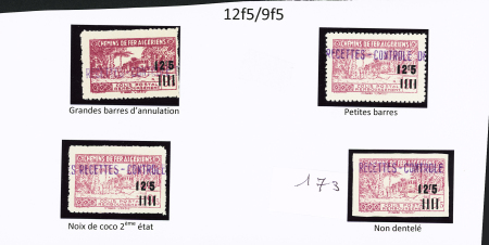 N°174 4 timbres dont noix de coco 2ème état, N.D.