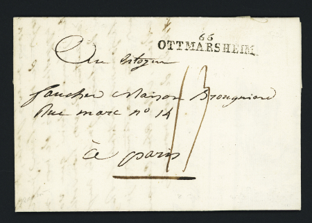 MP "66 OTTMARSHEIM" sur LAC 1795 pour Paris, TTB (ind.20)