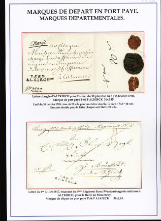 3 lettres : MP "P66P ALTKIRCK" en LAC chargée de 1795