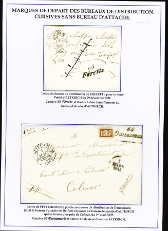 Superbe cursive "66 Dannemarie" avec rattachement limé