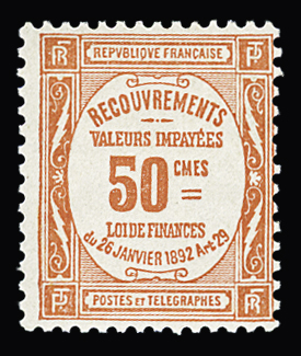 N°47 50c rouge, neuf **, TB
