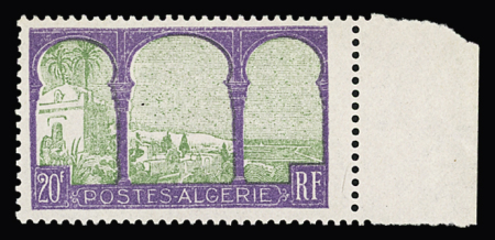 N°85b 20f violet et vert sur gris-lilas, variété