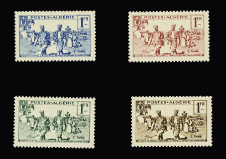 N°159 à 162 Série de 4 valeurs avec surcharge omise,
