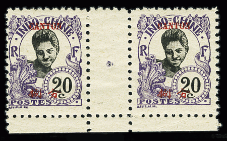 N°56a 20c violet, dentelé 11, en paire interpanneau,