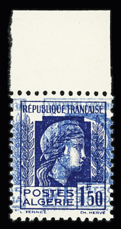 N°214d 1f50 bleu, variété double impression dont