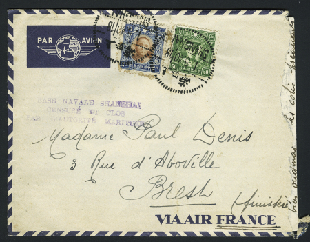 Lot semblable mais AFF Chine n°228 + 241A Shangaï (1.5.40). TB