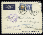 3 lettres avec griffe de censure de la base navale de Shanghaï, tous états (sur une lettre, un timbre manque)