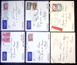30 lettres dont plis de poste navale expédiées du Cameroun en FM par avion, lettres par avion de Shanghaï (1939), on note une lettre en FM avec CAD hexagonal "cuirassé Lorraine" (1939 et cachet noir avec ancre "cuira