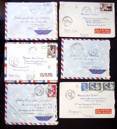 POSTE NAVALE : 1939-54, Archive de 19 lettres de poste