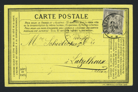 CP privée sur carton jaune "Durlach frères Nancy" (PRI D 32 A - verso ligné). TB. Cote 75€