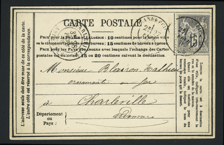 CP privée sur carton blanc "Verreries de Landrecies Larose père & fils" (PRI L 10). TB. Cote 80€