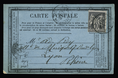 CP privée sur carton bleu "Librairie, musique, chansons, imagerie le Baylly, éditeur, 6 rue Cardinale" (PRI L 12 B). TB. Cote 80€