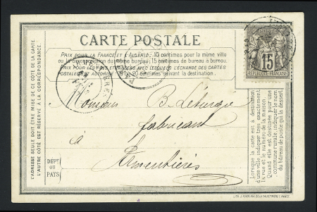 CP privées sur carton blanc "Les Fils de J.Salmon 8 rue du Sentier, Paris" (PRI S 3). TB. Cote 75€