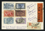 22/9 - 10/10 - 1932 Tananarive - France via Broken - Hill. Lettre recommandée avec diverses escales (M43). TB