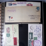 Album Safe noir contenant 201 premiers vols et plis d'aviation plupart avant 1950. Bonne base de collection. Peut être exploité sur internet