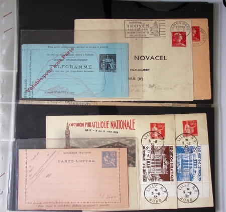 1885-1962, Ensemble de 80 entiers postaux, plupart