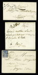 HAUTES ALPES : 11 lettres dont franchise 'Prefet Hautes Alpes (Gap - 1846), cursive "4 Ventavon" et "4 le Monetier de Briançon", 2 lettres Sage et Mouchon avec boite rurale A2 de Rosans