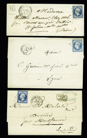 ARDECHE : 13 lettres donc PC 3640 Villevocance + boite rurale D de vanosc et n°90 OBL CAD perlé B2 "Prades Sion de la gare Ardèche" (1898). TB