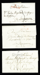 ARDENNES : 7 lettres avec double cursive "7 Charleville Mézières" et diverses MP de Sedan en rouge. TB