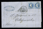 ARDENNES : 7 lettres avec double cursive "7 Charleville Mézières" et diverses MP de Sedan en rouge. TB