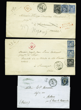 DROME : 1812-1905, Lot de 19 plis majorité classiques