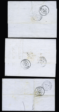 11 lettres 1872 - 1918 dont OBL fer à cheval, OBL allemandes sur TP français (1918). TB