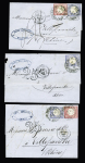 11 lettres 1872 - 1918 dont OBL fer à cheval, OBL allemandes sur TP français (1918). TB