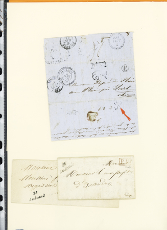 AMBRAULT : 8 plis dont 3 cursives "35 Ambrault" et 2 lettres AFF n°14 OBL PC 61 + T22 (1861) et n°22 OBL GC 81 + T22 (1863). TB lot