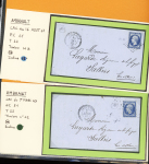 AMBRAULT : 8 plis dont 3 cursives "35 Ambrault" et 2 lettres AFF n°14 OBL PC 61 + T22 (1861) et n°22 OBL GC 81 + T22 (1863). TB lot