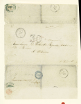 AMBRAULT : 8 plis dont 3 cursives "35 Ambrault" et 2 lettres AFF n°14 OBL PC 61 + T22 (1861) et n°22 OBL GC 81 + T22 (1863). TB lot