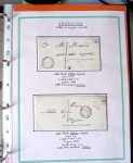 Bel album brun simili-cuir Leuchtturm avec boitier : 83 plis d'Argenton -s-Creuse dont MP Lenain n°1 et 2, 2 lettres AFF n°4 OBL grille + T15, n°20 + 37 (AFF d'oct 1871). TB
