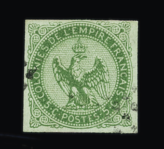 N°2c 5c vert, chiffre 5 sans parenthèses, obl., TB