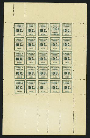N°1 10c Amiens en feuille complète de 25 avec les