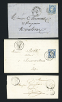 10 lettres de Chabris dont n°46 OBL T17 sur lettre avec CAD convoyeur-station "Chabris-Gièvres T. Vier" (1871 - ind 15). TB