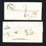 10 lettres de Chabris dont n°46 OBL T17 sur lettre avec CAD convoyeur-station "Chabris-Gièvres T. Vier" (1871 - ind 15). TB