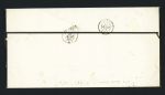 N°1, 10c bistre-jaune, OBL grille + T15 "Chateauroux (35)" (1851) sur imprimé pour Laval. TB