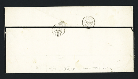 N°1, 10c bistre-jaune, OBL grille + T15 "Chateauroux (35)" (1851) sur imprimé pour Laval. TB